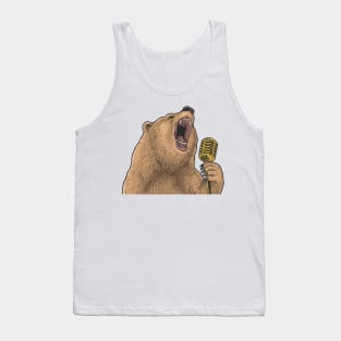 bear singing microphone Tank Top